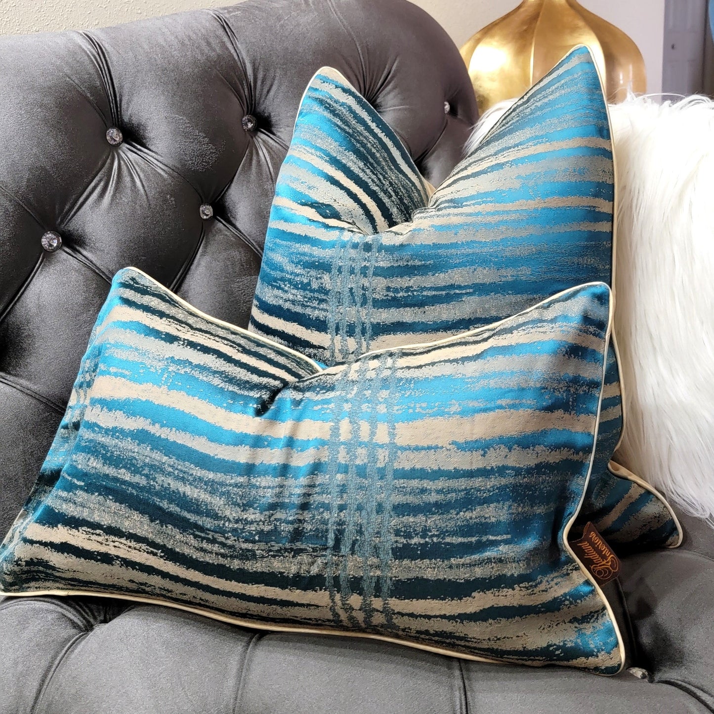 Blue Waters Luxury Decorative Throw Pillow + Lumbar Combo
