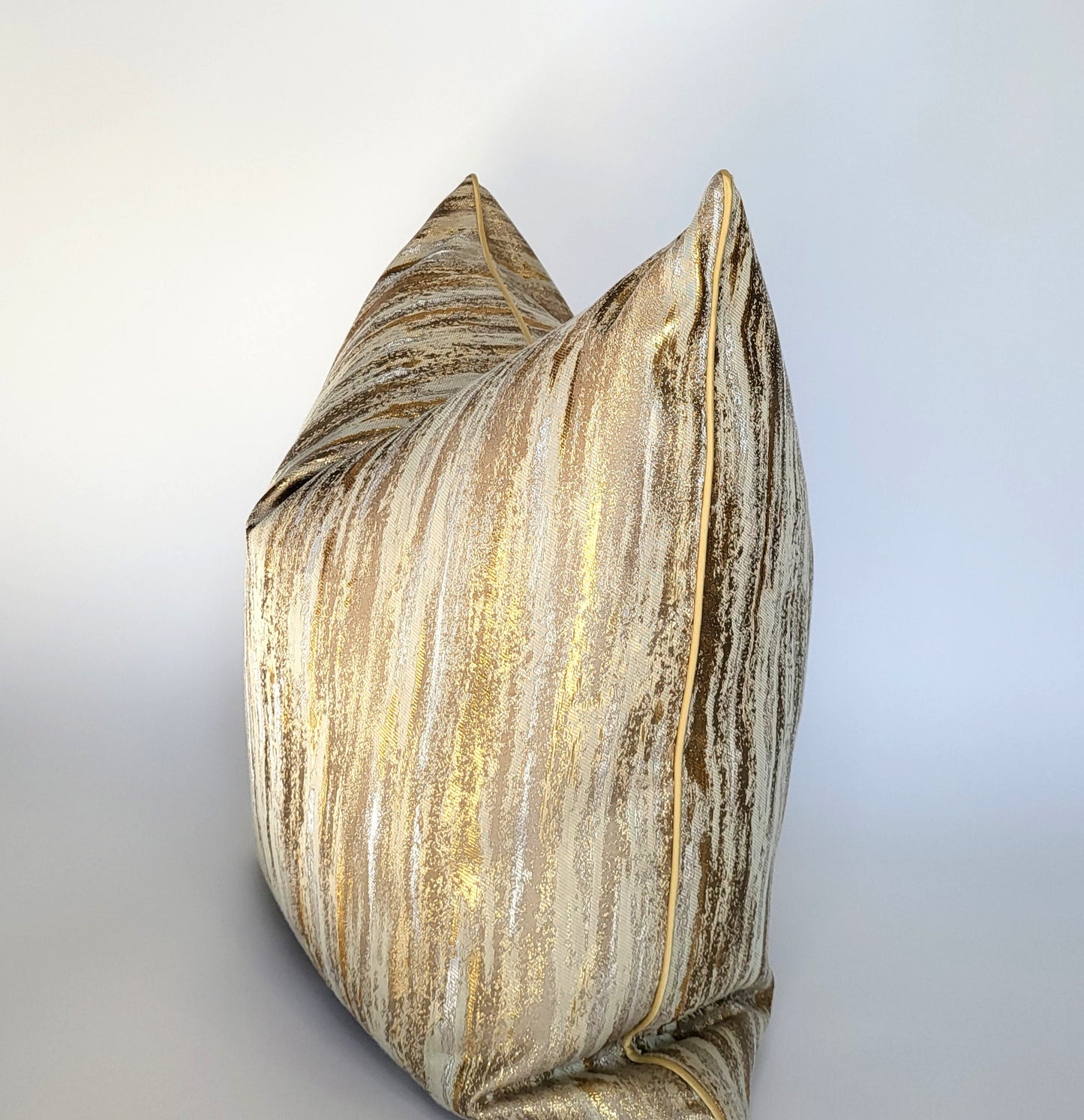 Gold Wave Luxury Satin Decorative Throw Pillow