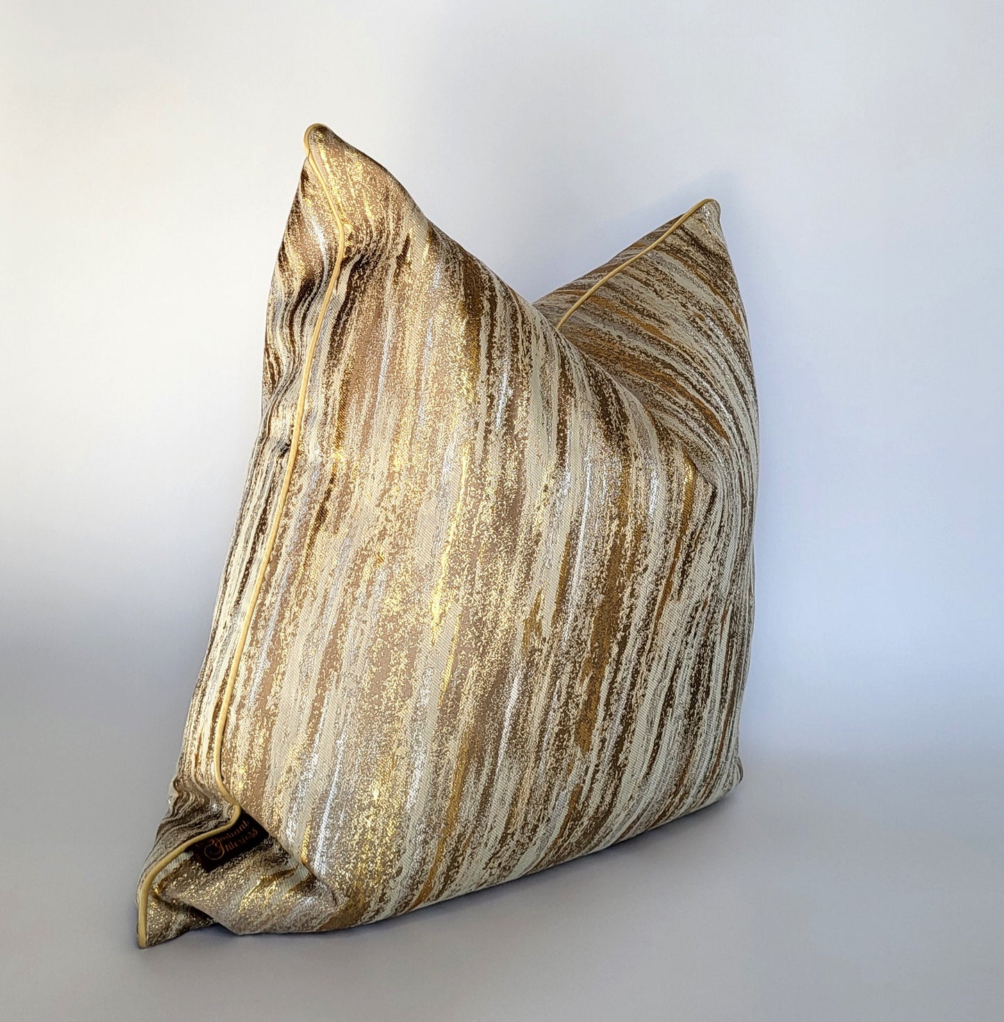 Gold Wave Luxury Satin Decorative Throw Pillow