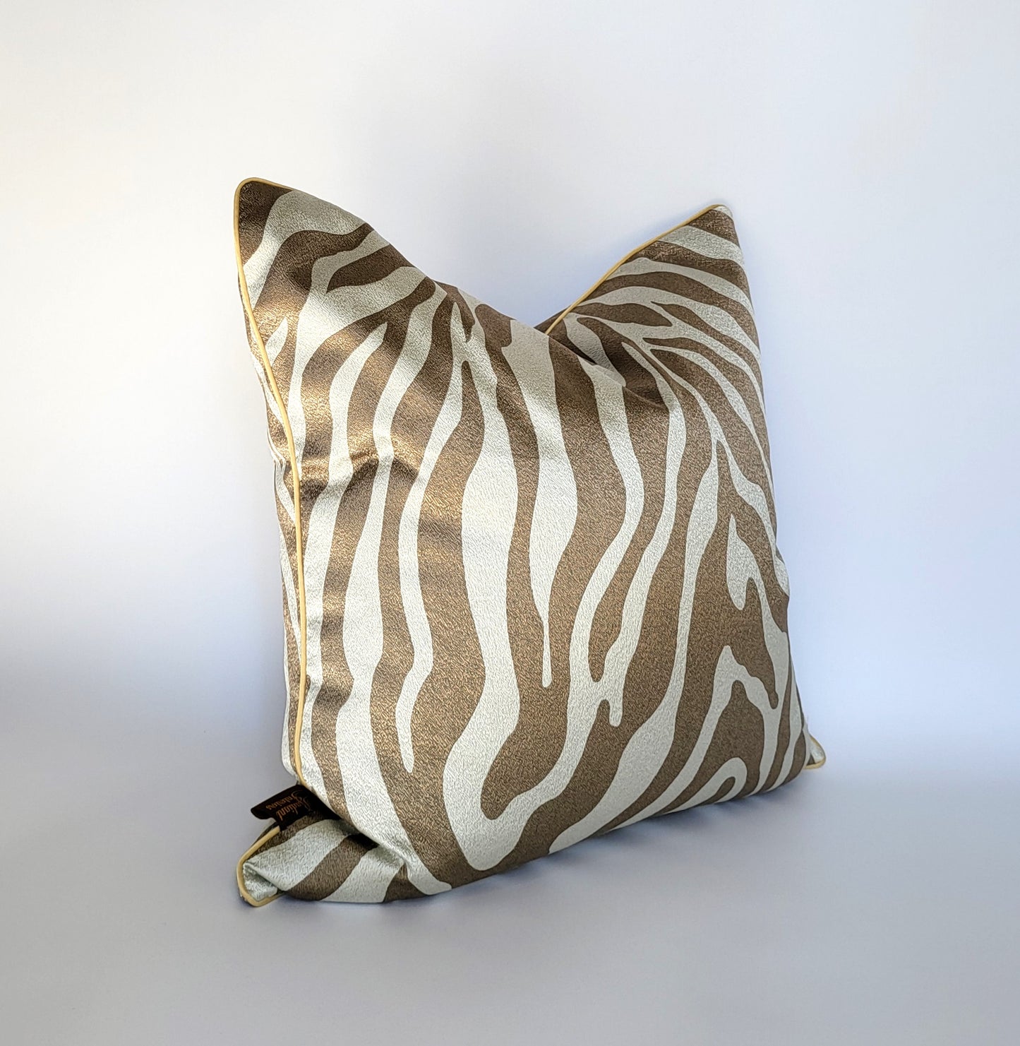 Gold Zebra Patterned Luxury Decorative Throw Pillow