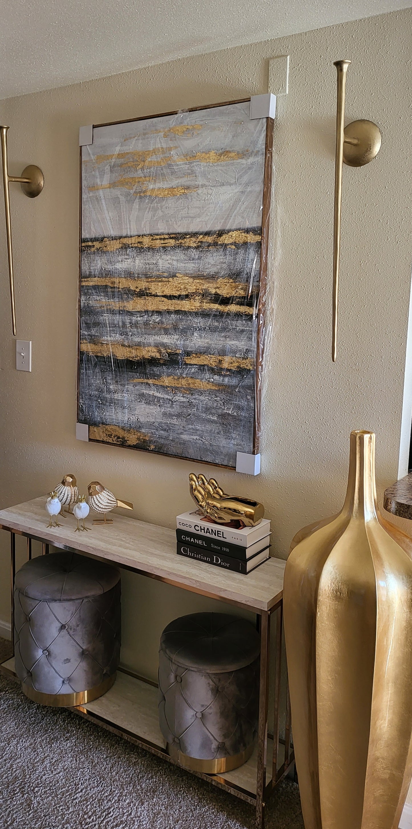 Handmade Oil Painting on Canvas Floater Frame R30
