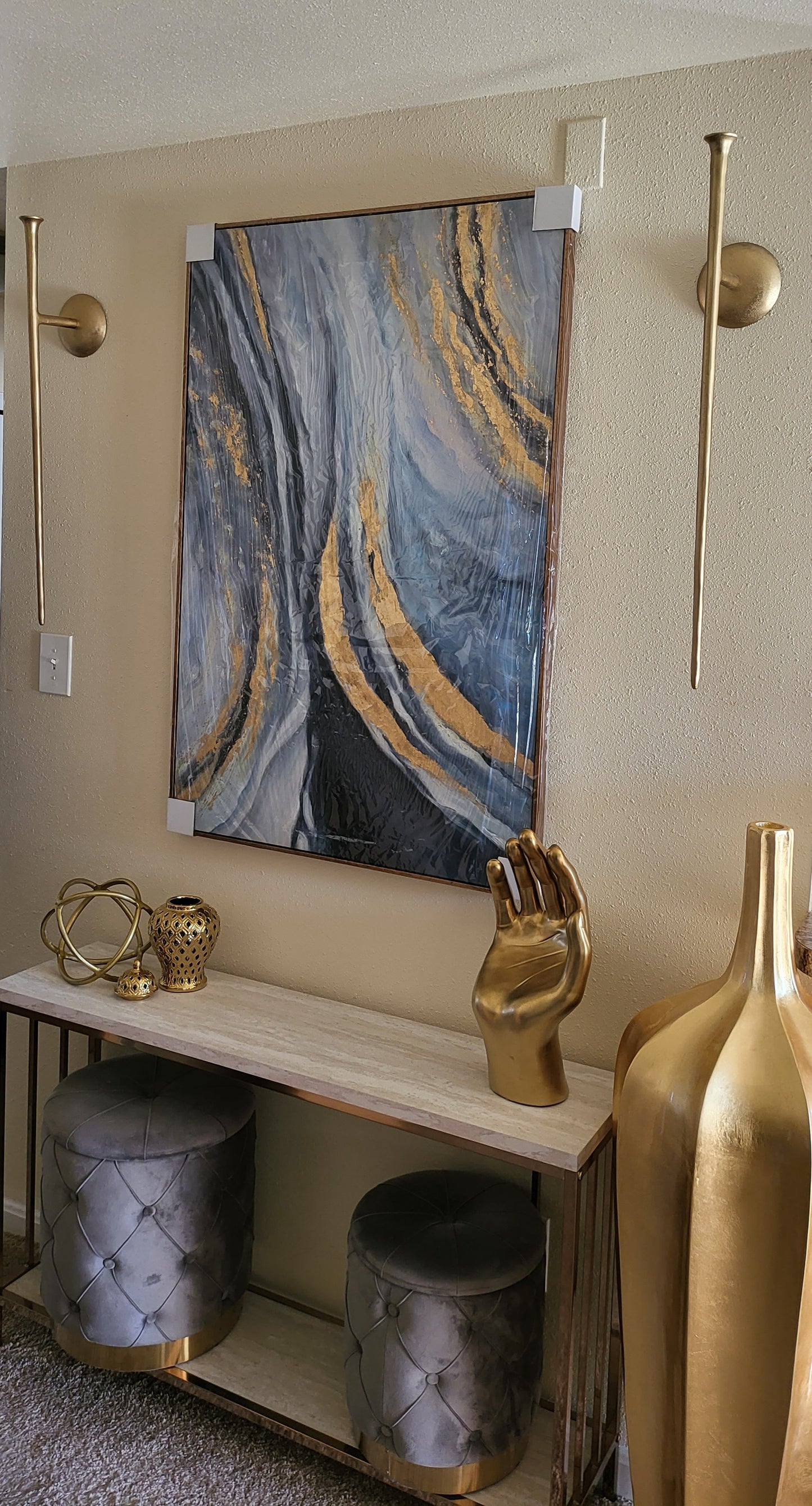 Handmade Oil Painting on Canvas Floater Frame R34