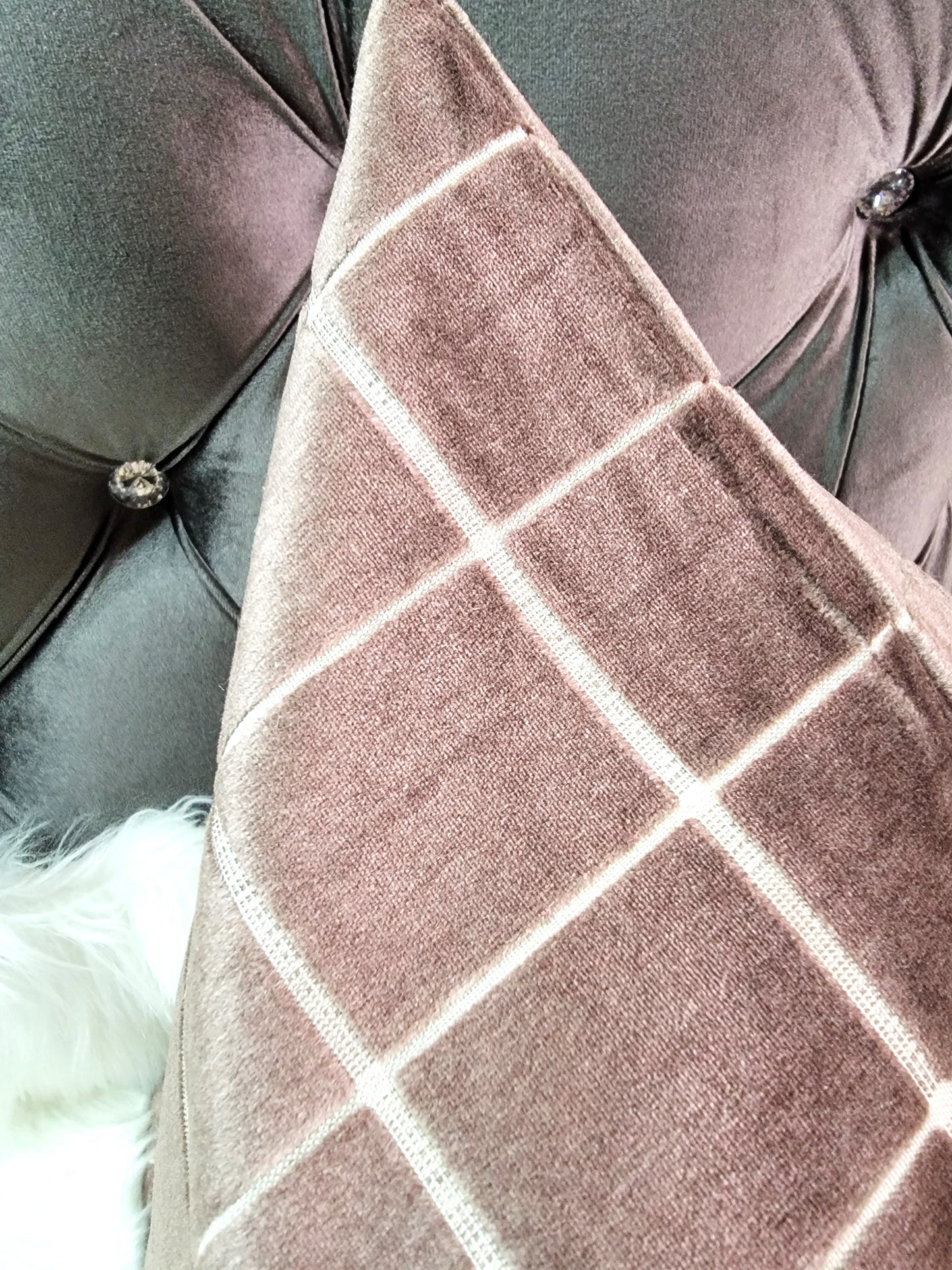 Thick Coffee-Brown Block Patterned Luxury Decorative Throw Pillows