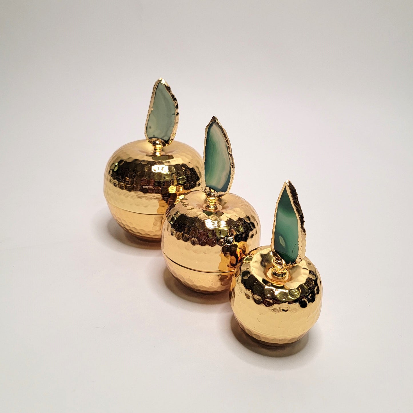 Gold Apple Decorative Ornaments - 3 pcs