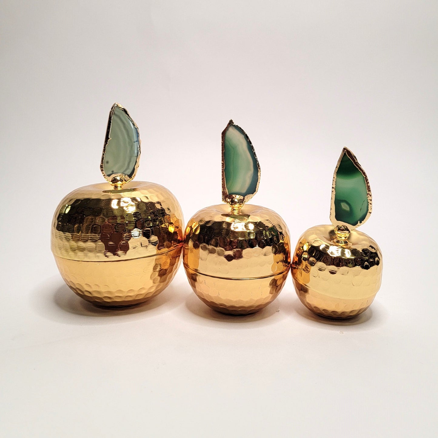 Gold Apple Decorative Ornaments - 3 pcs