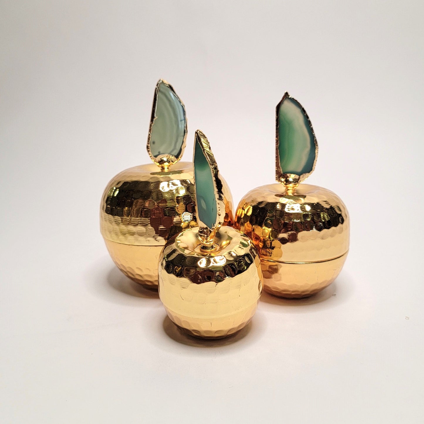 Gold Apple Decorative Ornaments - 3 pcs