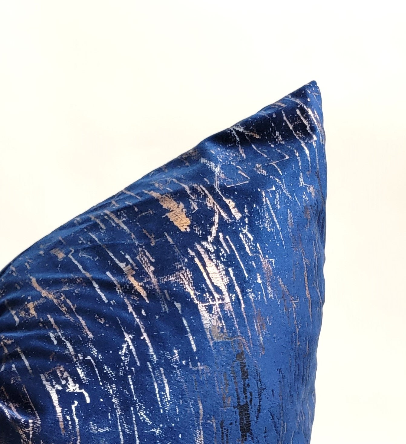 Abstract Royal Blue Velvet Decorative Throw Pillow
