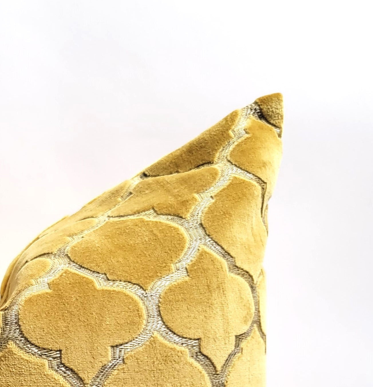 Yellow Shield Velvet Decorative Throw Pillow