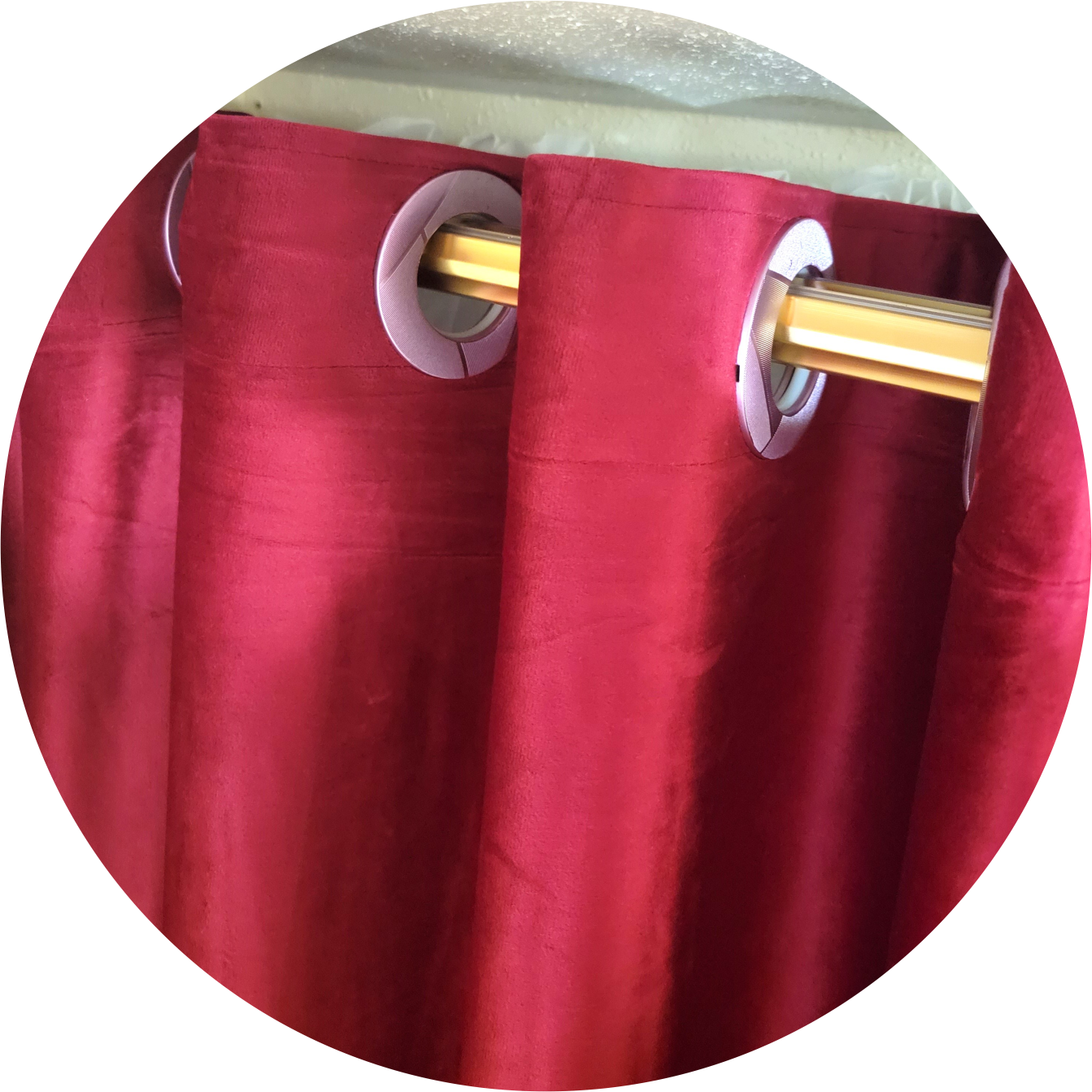 Burgundy Grommet Velvet Soft Luxury Curtain