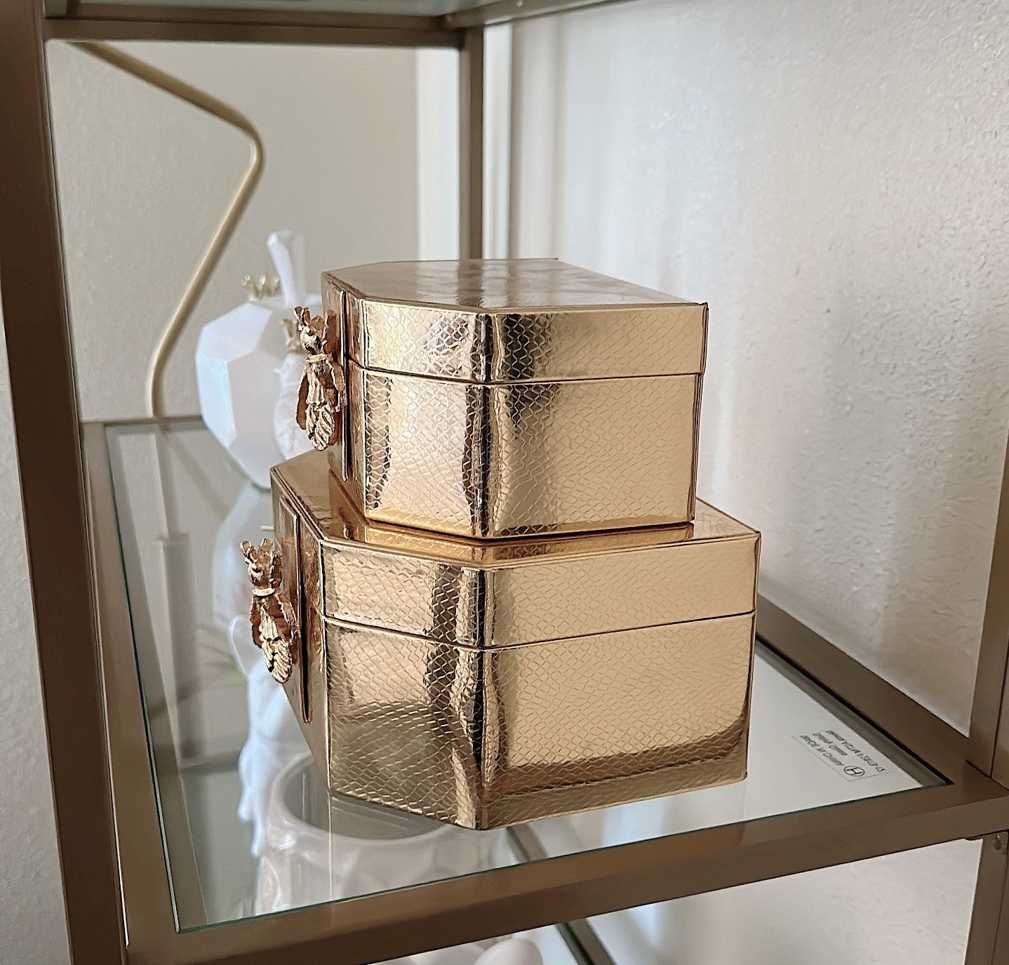 Gold Bumble Bee Decorative Box