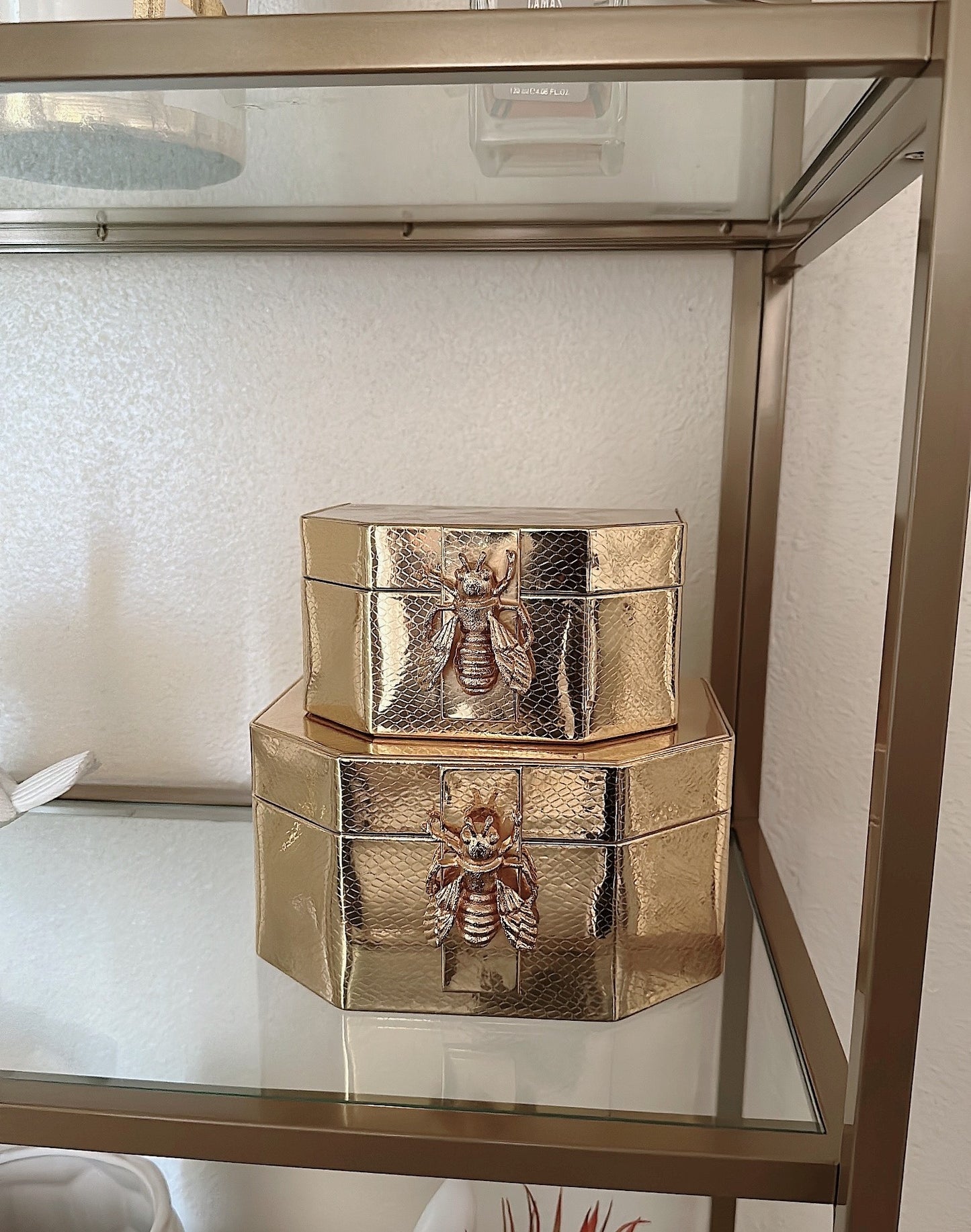 Gold Bumble Bee Decorative Box