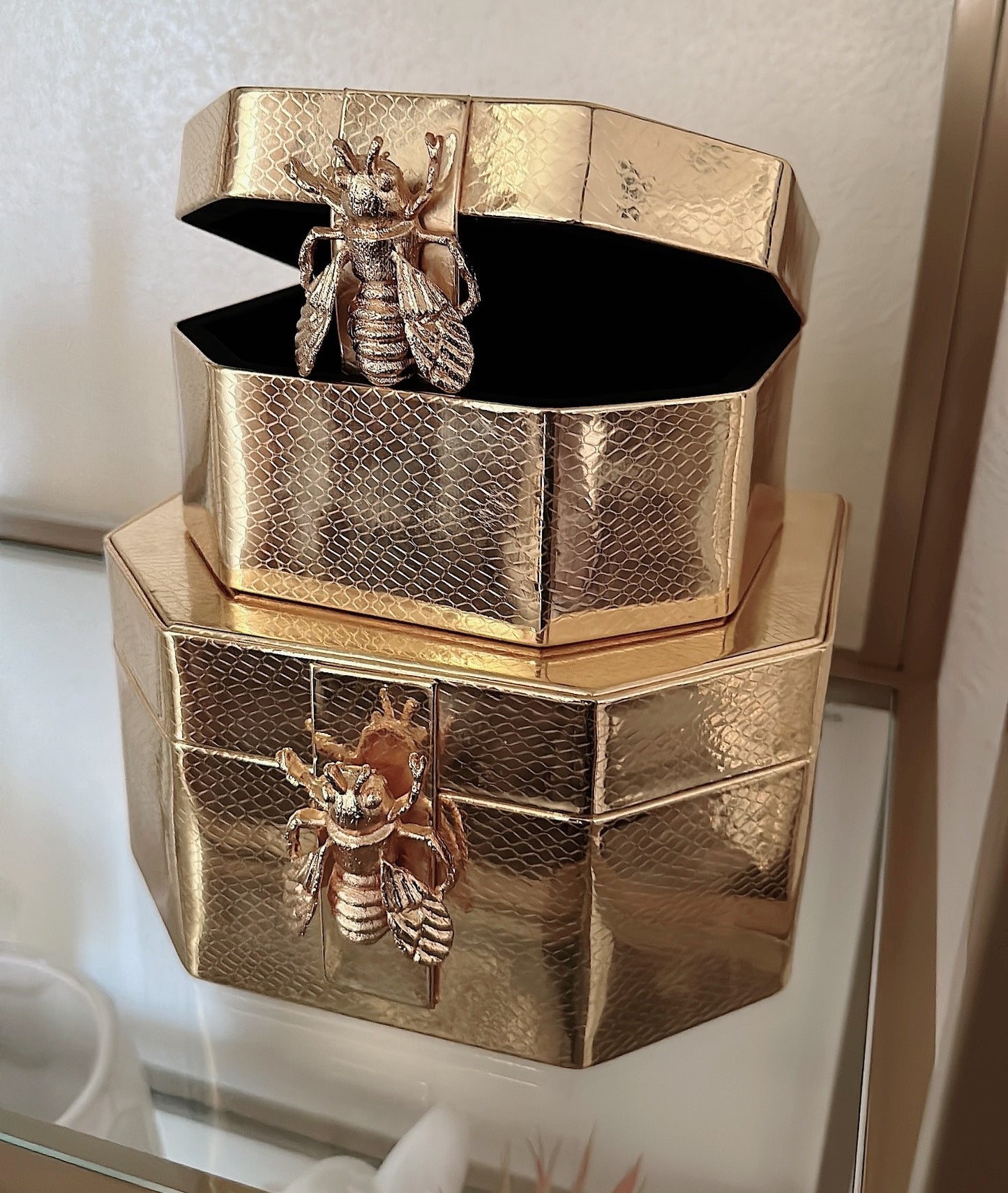 Gold Bumble Bee Decorative Box