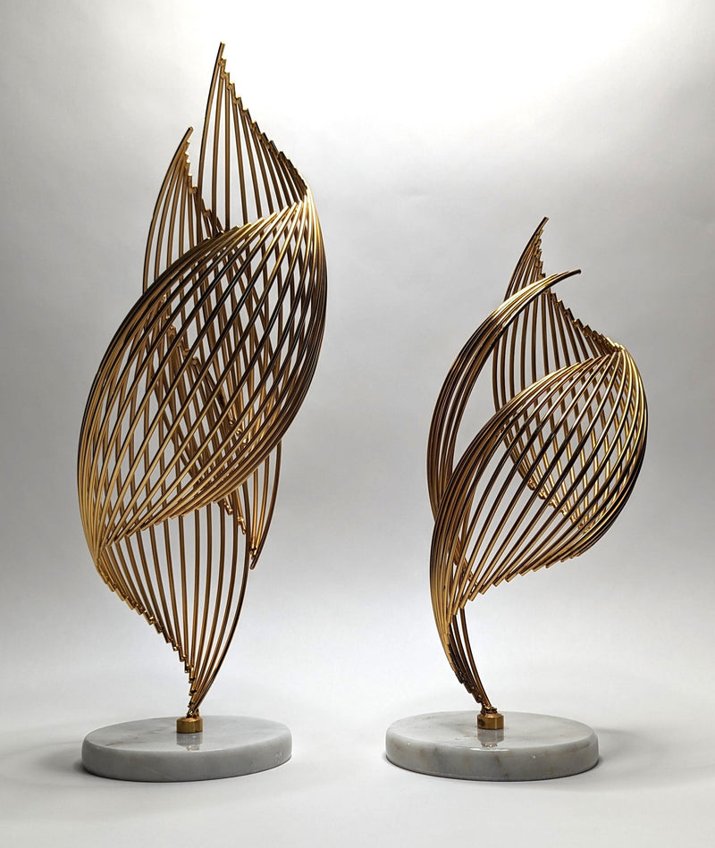 Gold Swirl Patterned Decorative Piece - 2 pcs