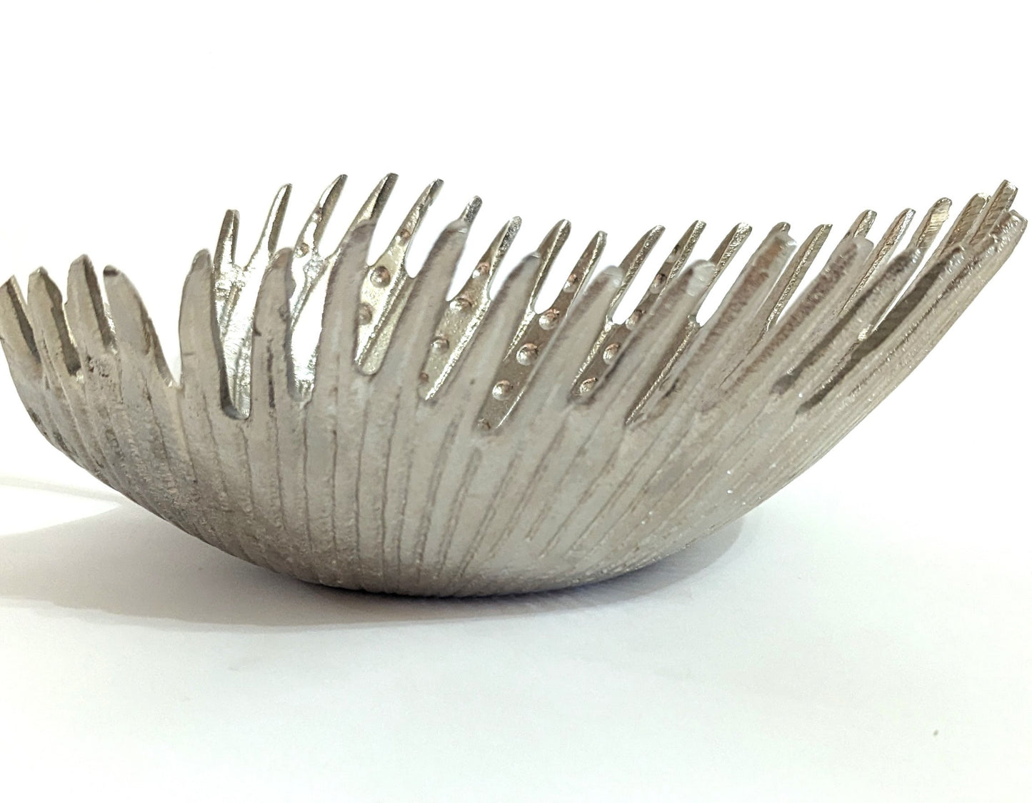 Silver Leaf Bowl Shaped Center Piece