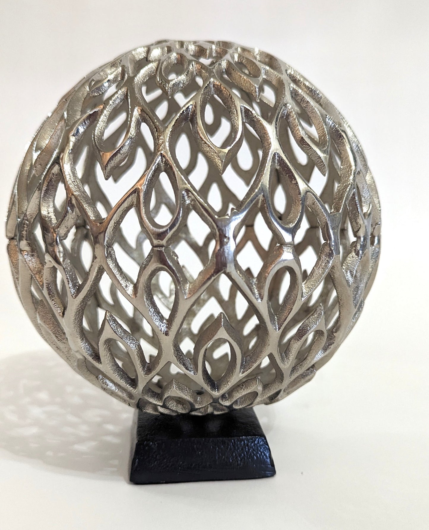 Silver Globe Shaped Decorative Ornament