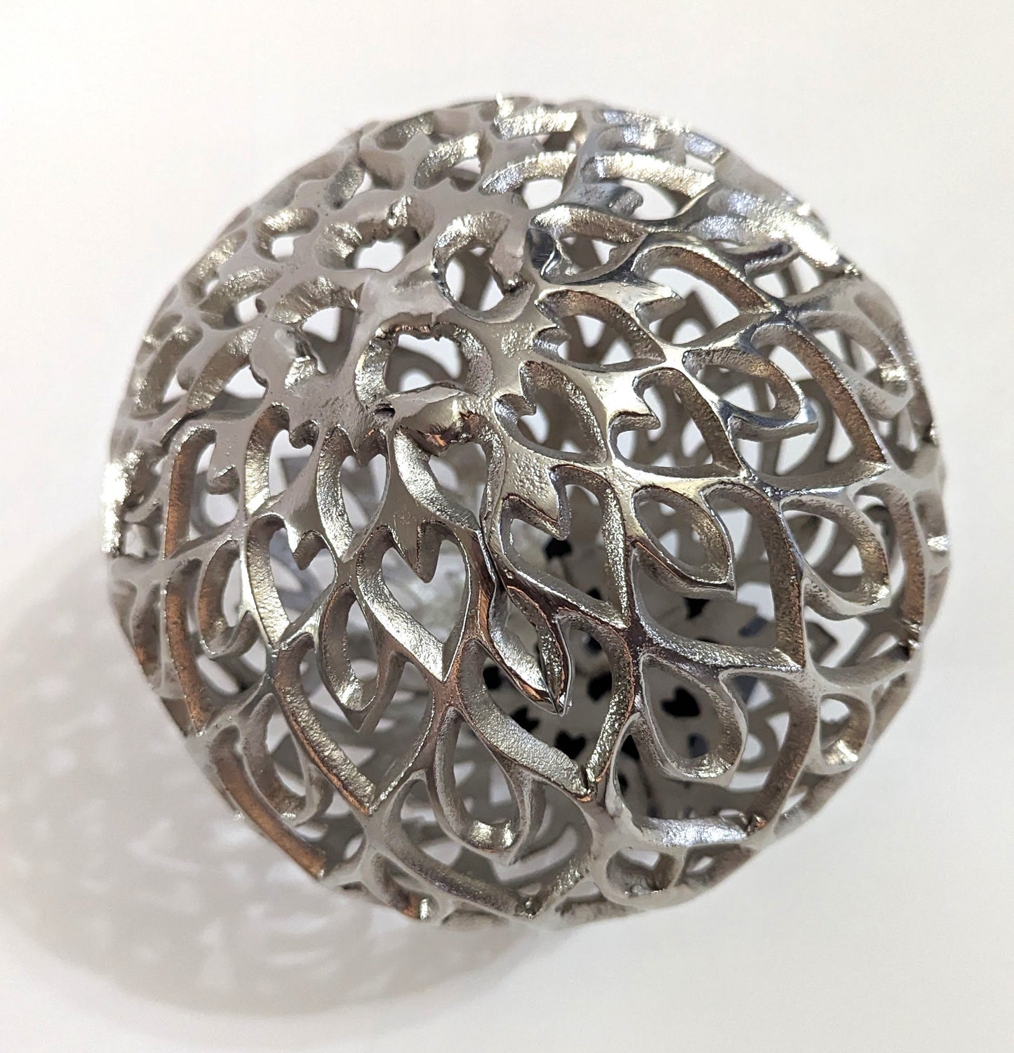 Silver Globe Shaped Decorative Ornament