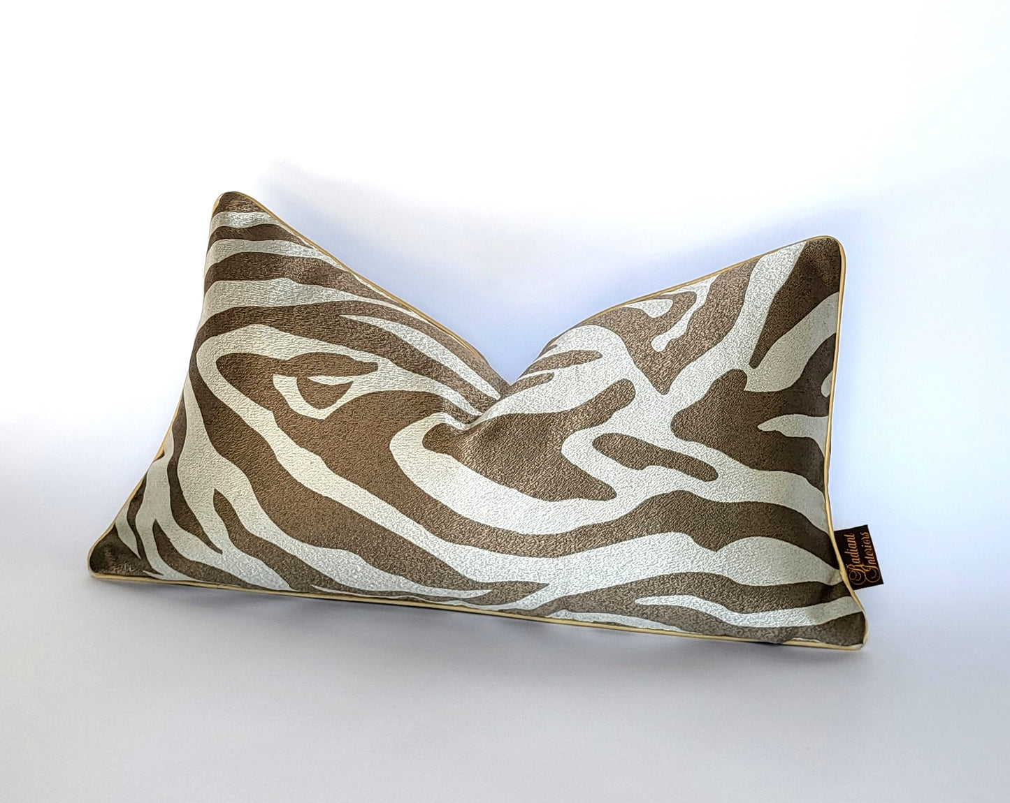 Gold Zebra Patterned Luxury Decorative Lumbar Pillows