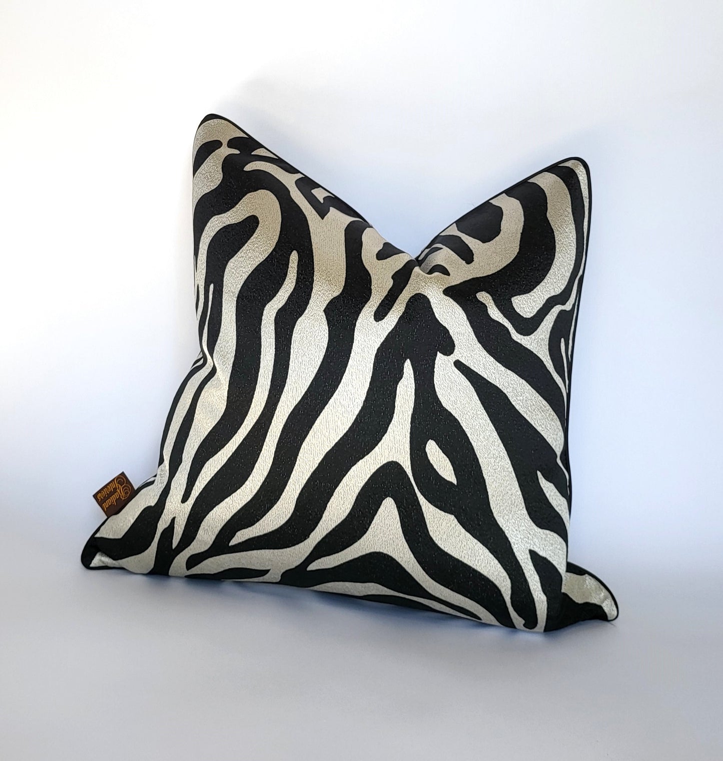 Black Zebra Patterned Luxury Decorative Throw Pillows