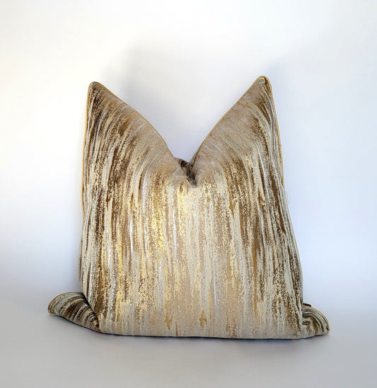 Gold Wave Luxury Satin Decorative Throw Pillow