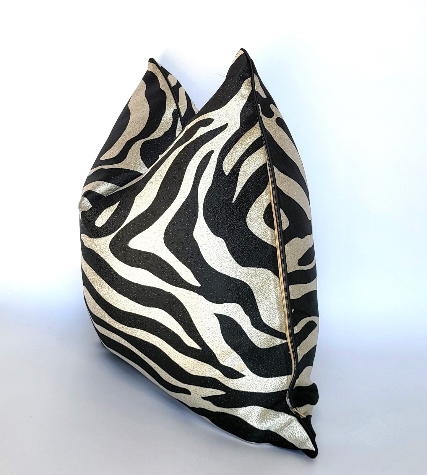 Black Zebra Patterned Luxury Decorative Throw Pillows