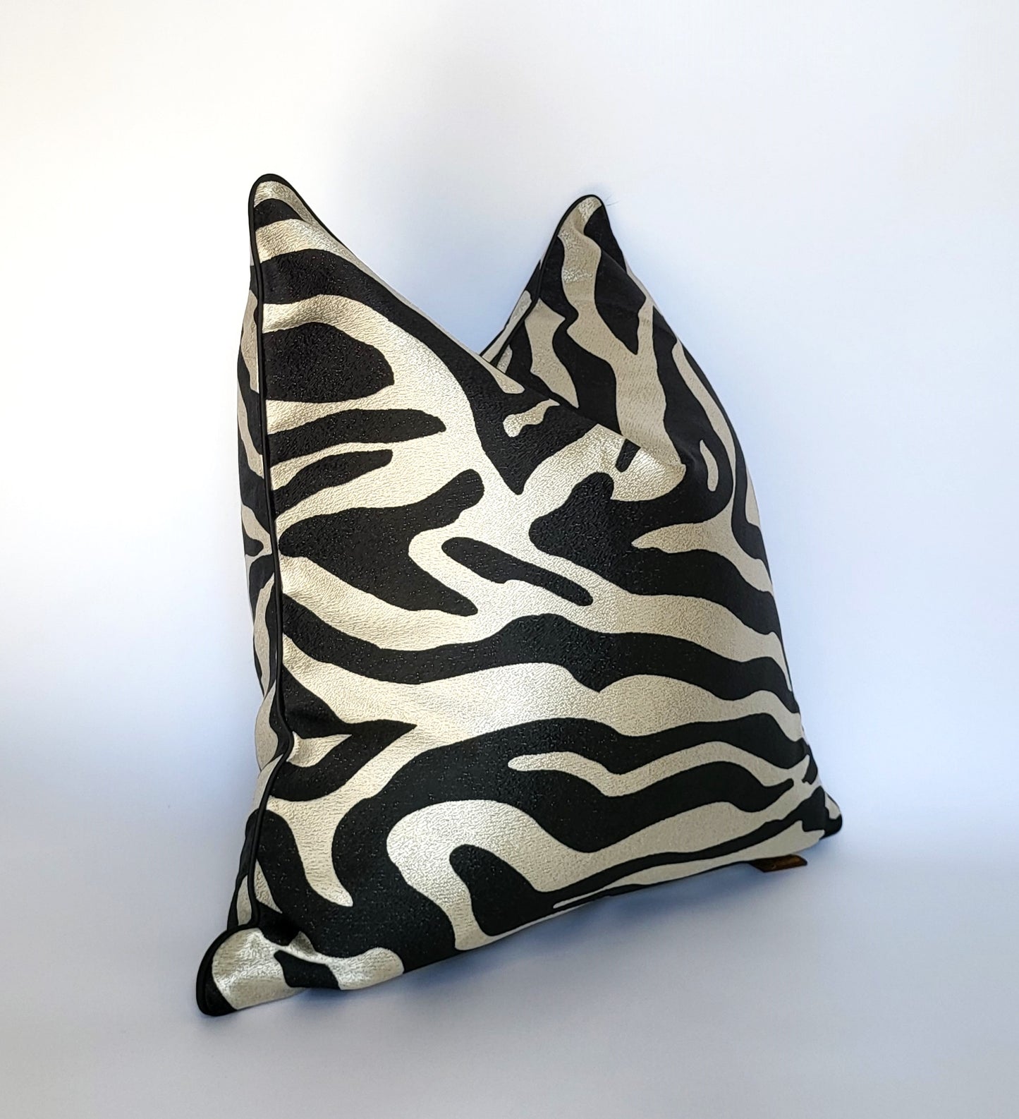 Black Zebra Patterned Luxury Decorative Throw Pillows