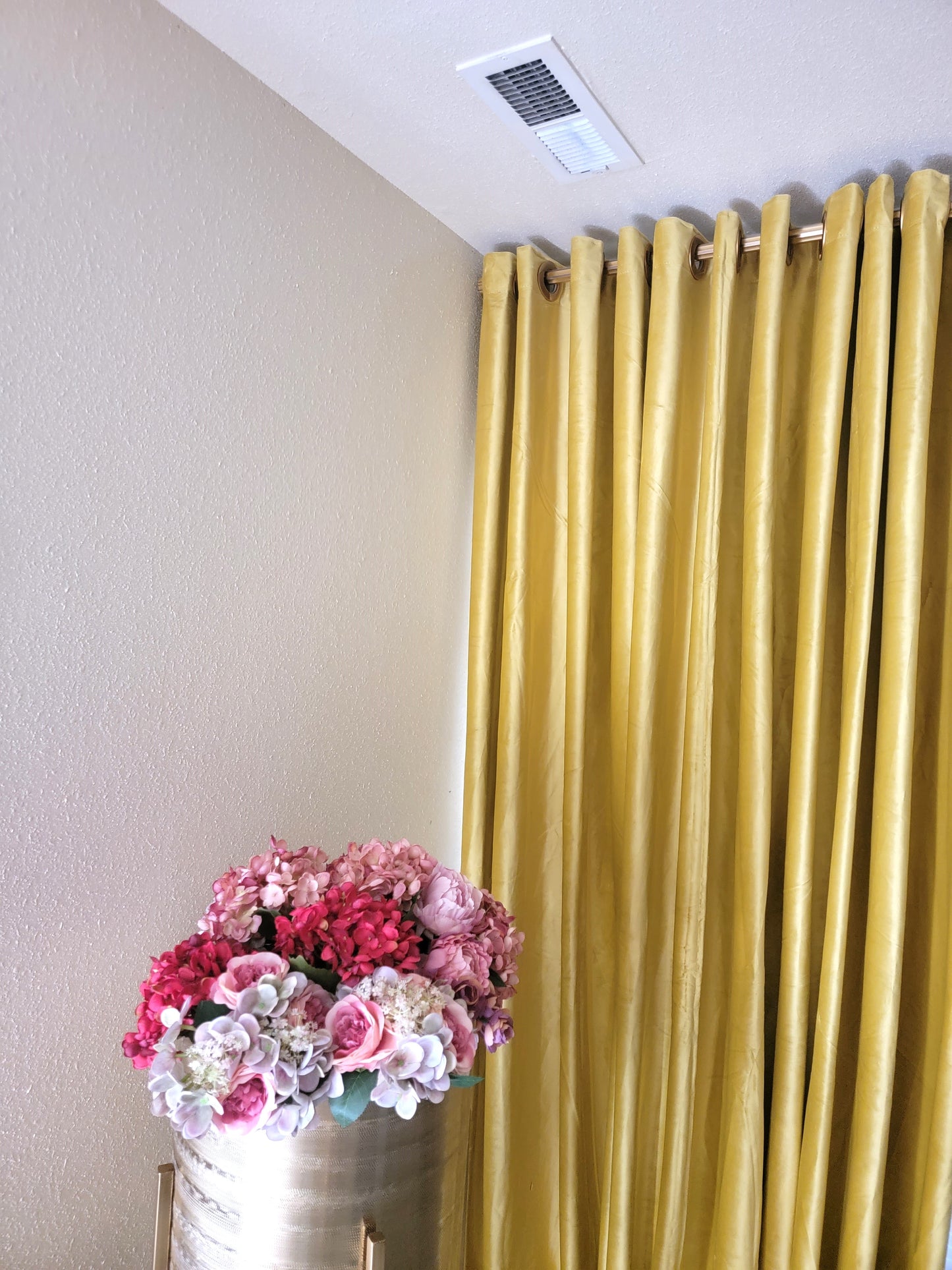 Yellow Grommet Velvet Soft Luxury Curtain