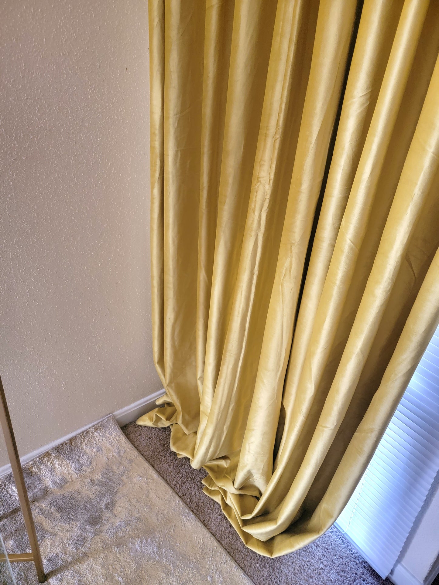 Yellow Grommet Velvet Soft Luxury Curtain