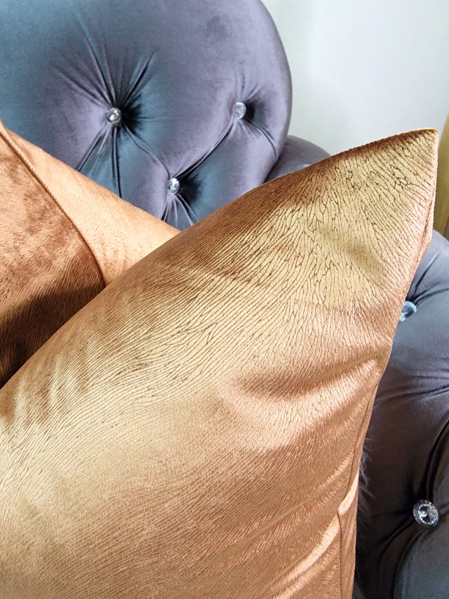 Brownish Gold Velvet Decorative Throw Pillow