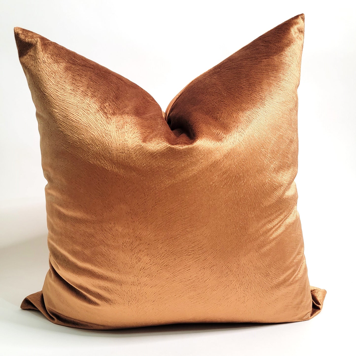 Brownish Gold Velvet Decorative Throw Pillow