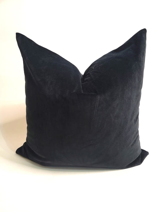 Thick Black Velvet Luxury Decorative Throw Pillow