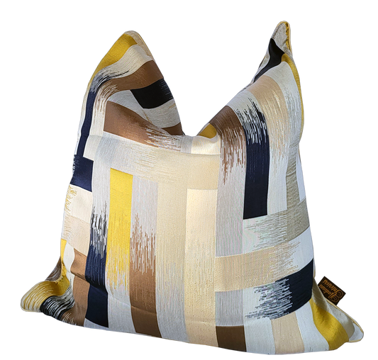Interlock Block Striped Luxury Decorative Throw Pillow
