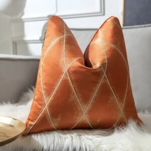 Orange Diamond Luxury Decorative Throw Pillows