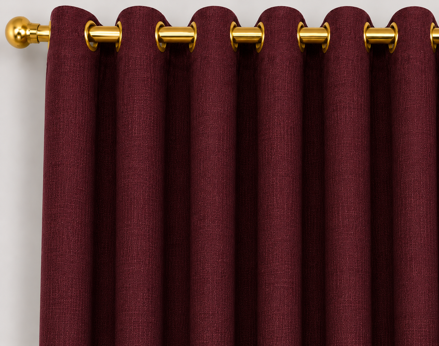 Burgundy curtain room styling