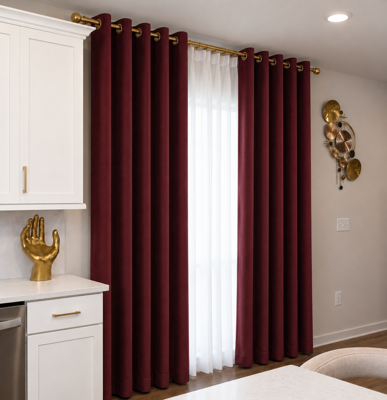Signature Grommet Curtain - Burgundy Palette