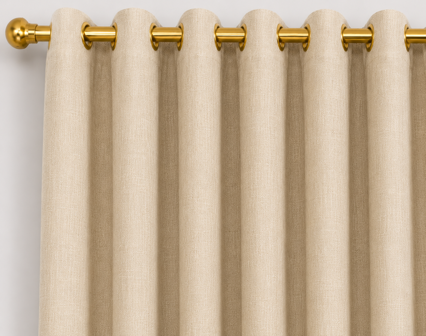 Champagne curtain room styling