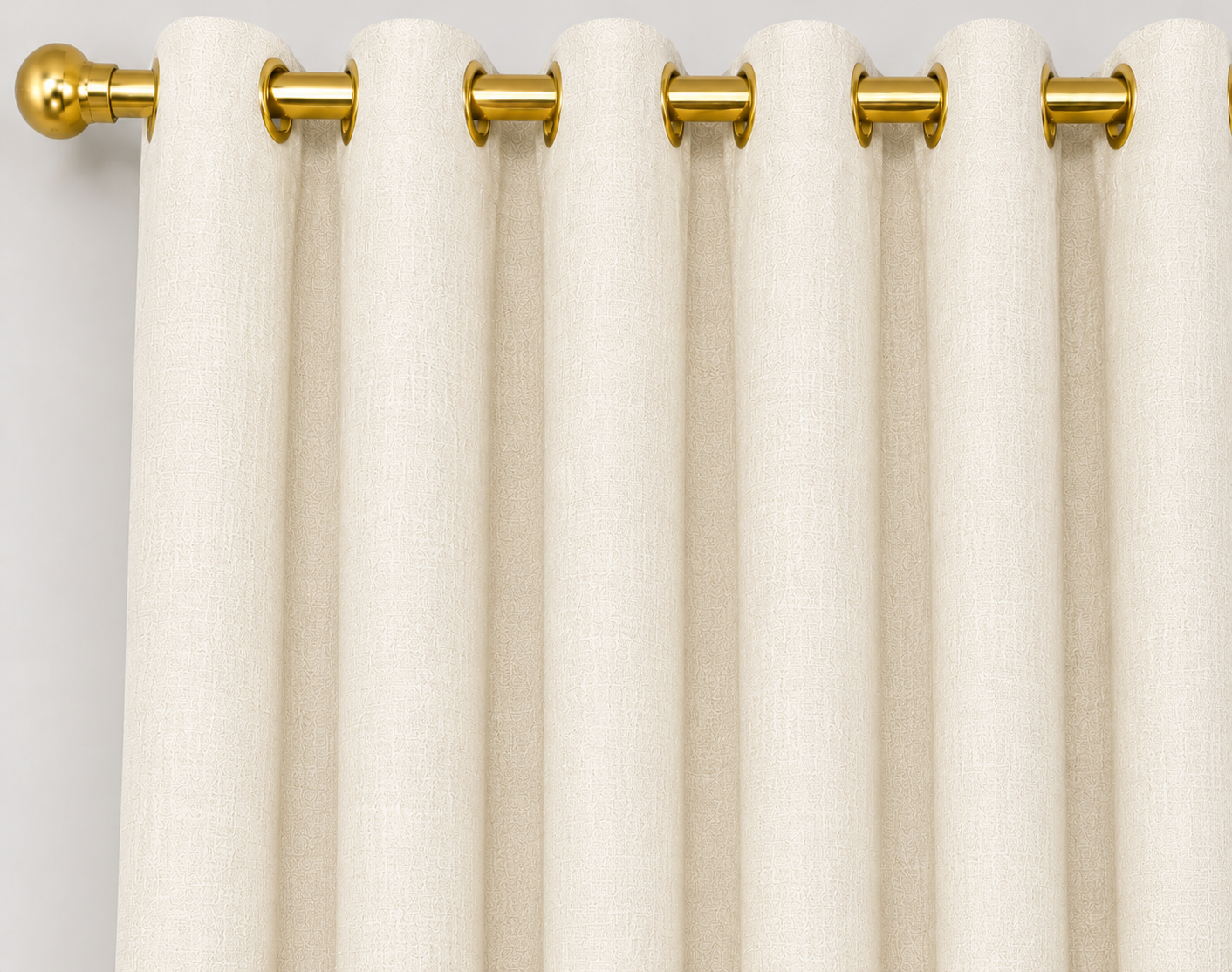 Ivory curtain room styling
