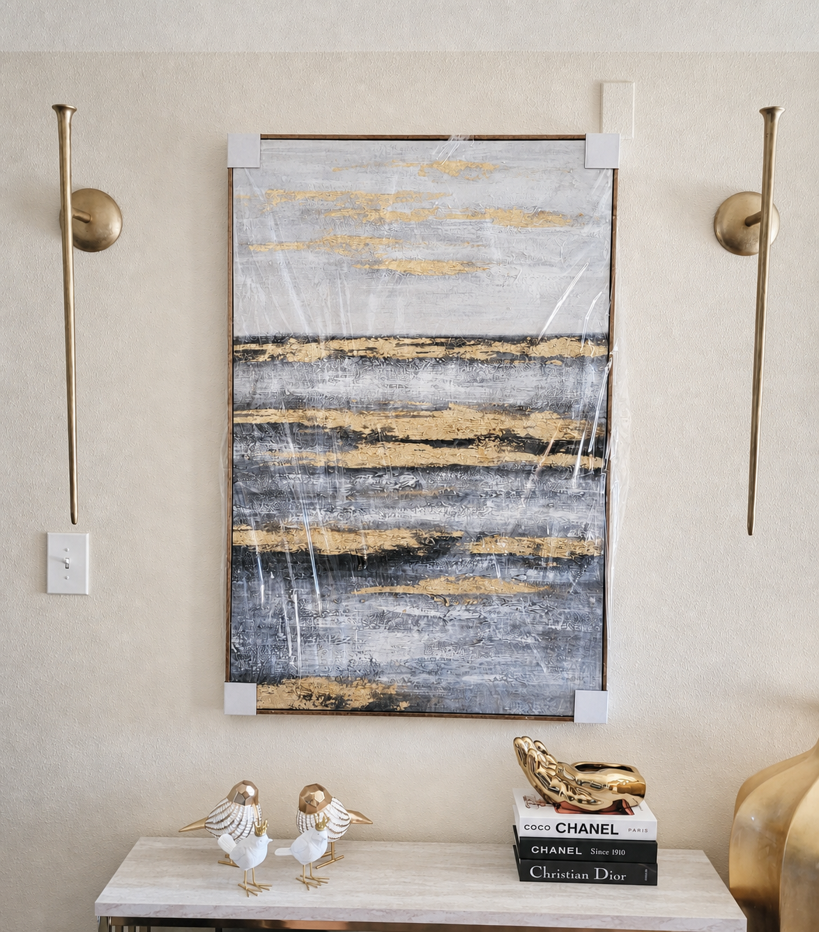 Handmade Oil Painting on Canvas Floater Frame R30