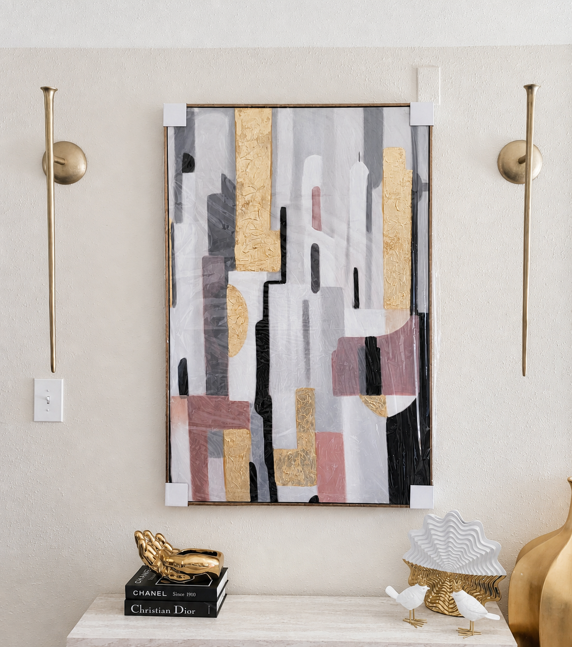Handmade Oil Painting on Canvas Floater Frame R31