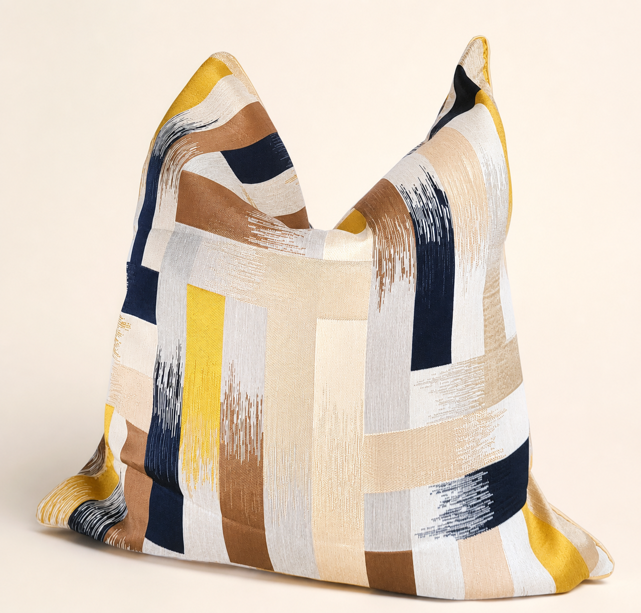 Interlock Block Striped Luxury Decorative Throw Pillow